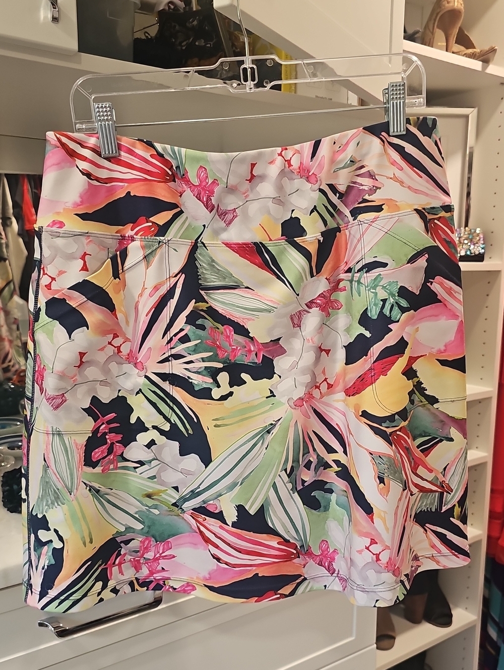 Floral Tropical Print A-Line Skort - Multi